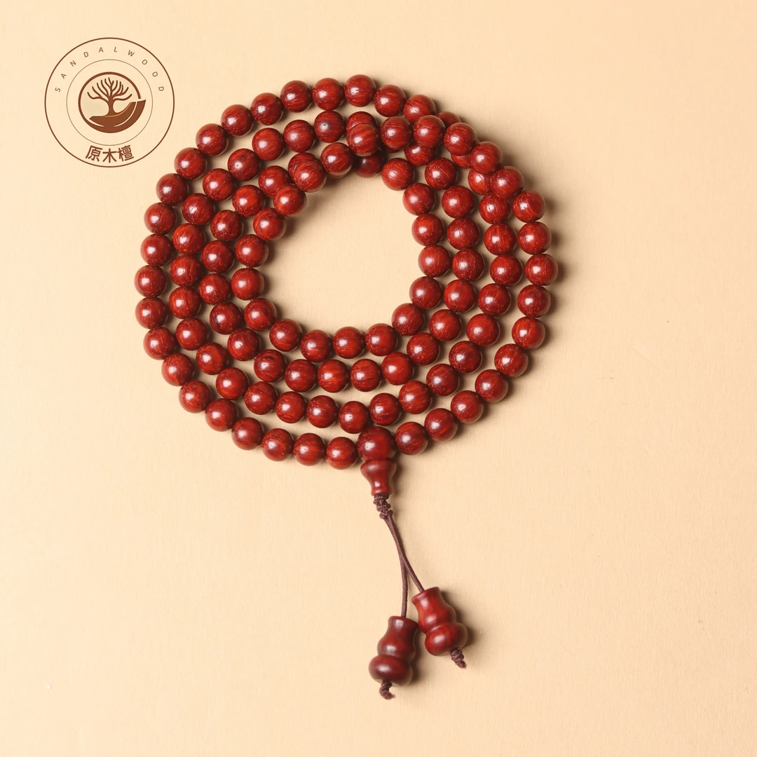 印度小叶紫檀678mm高油密老料多圈手持念珠 原汁原味无胶无蜡