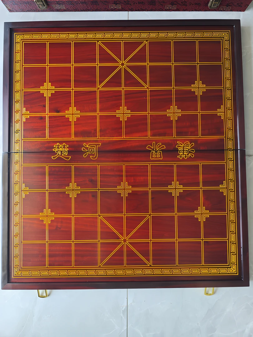 非洲小叶紫檀红木棋盘折叠榫卯结构收纳方便送礼高端礼盒血檀木