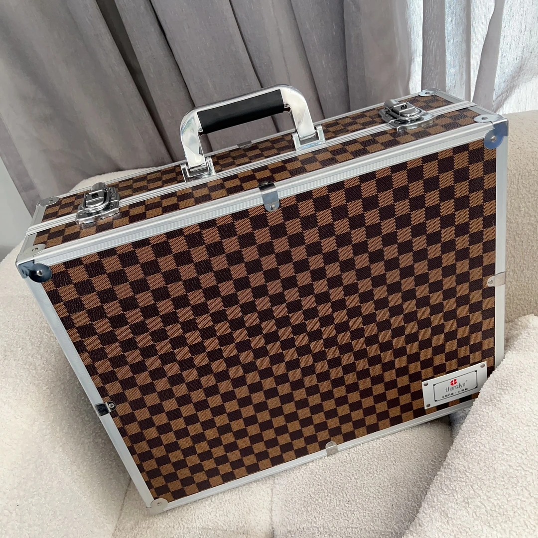 超大号高品质格子铝合金边框收纳箱