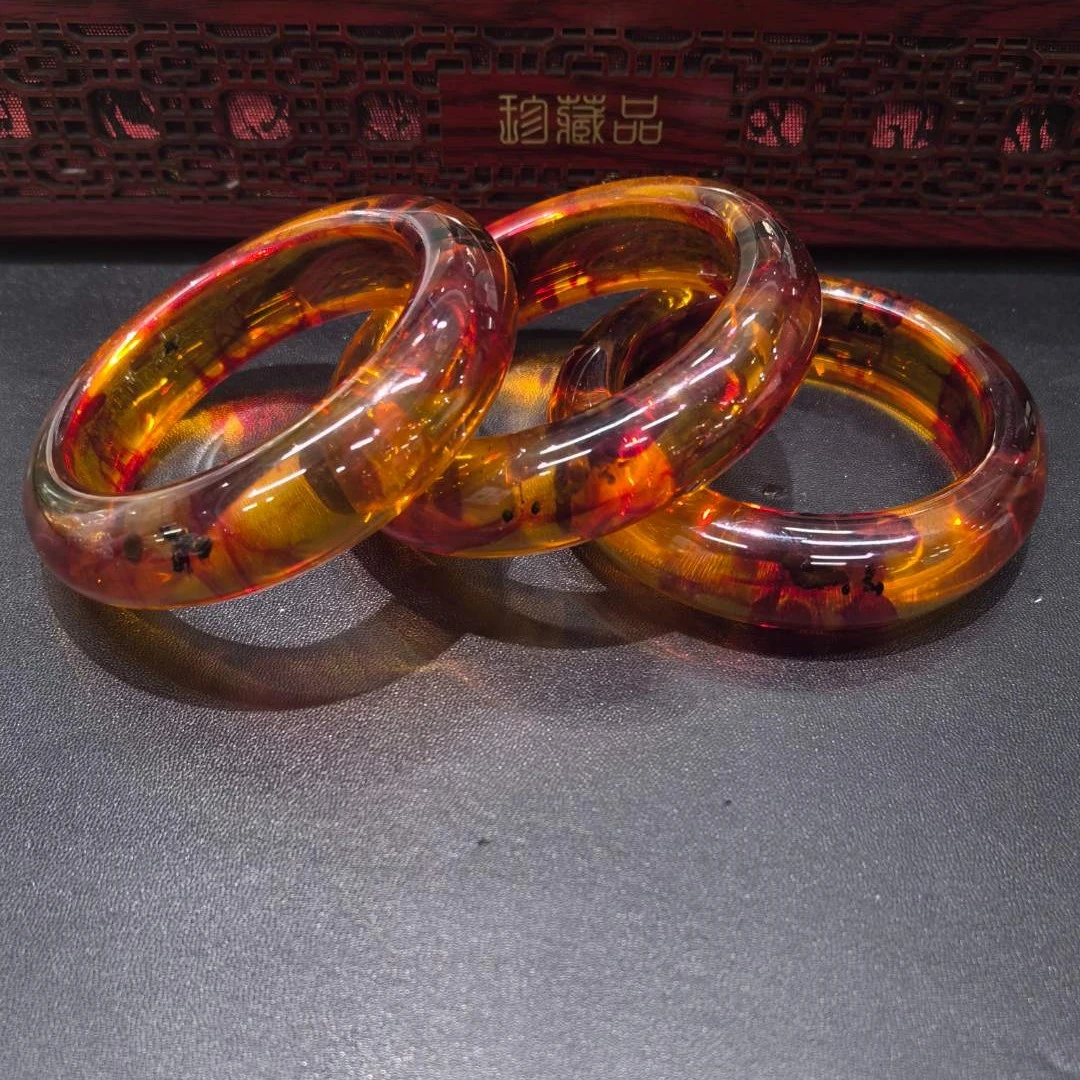 【臻品典藏】B104臻品级典藏虫血花胶脂手镯发一