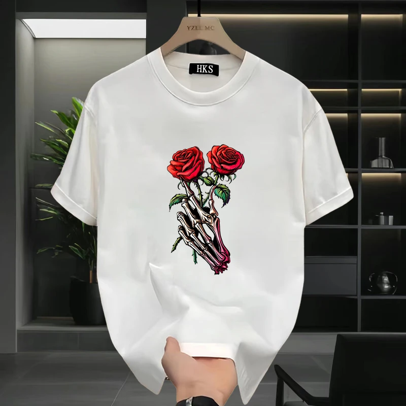 复古国潮宽松美式夏季男重磅纯棉短袖T恤休闲百搭个性圆领上衣ins