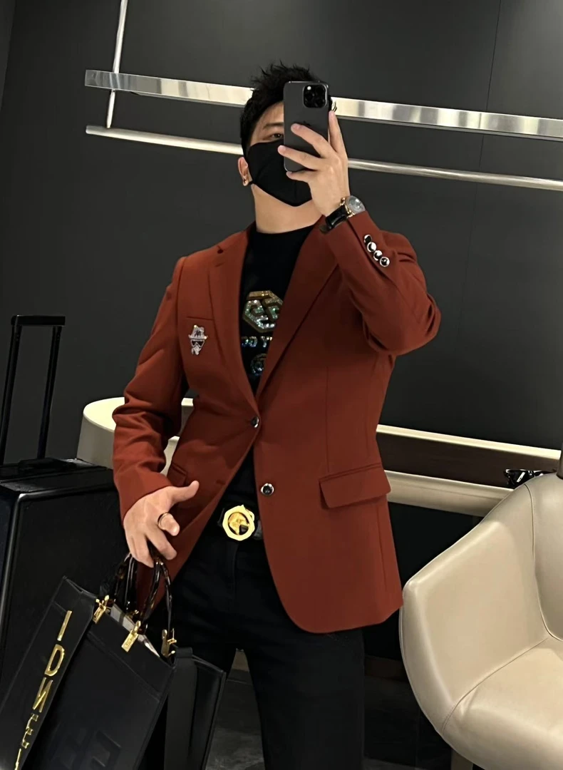 【马哥严选】秋冬轻奢亮钻羊毛西服男士潮流百搭时尚轻商务休闲外套