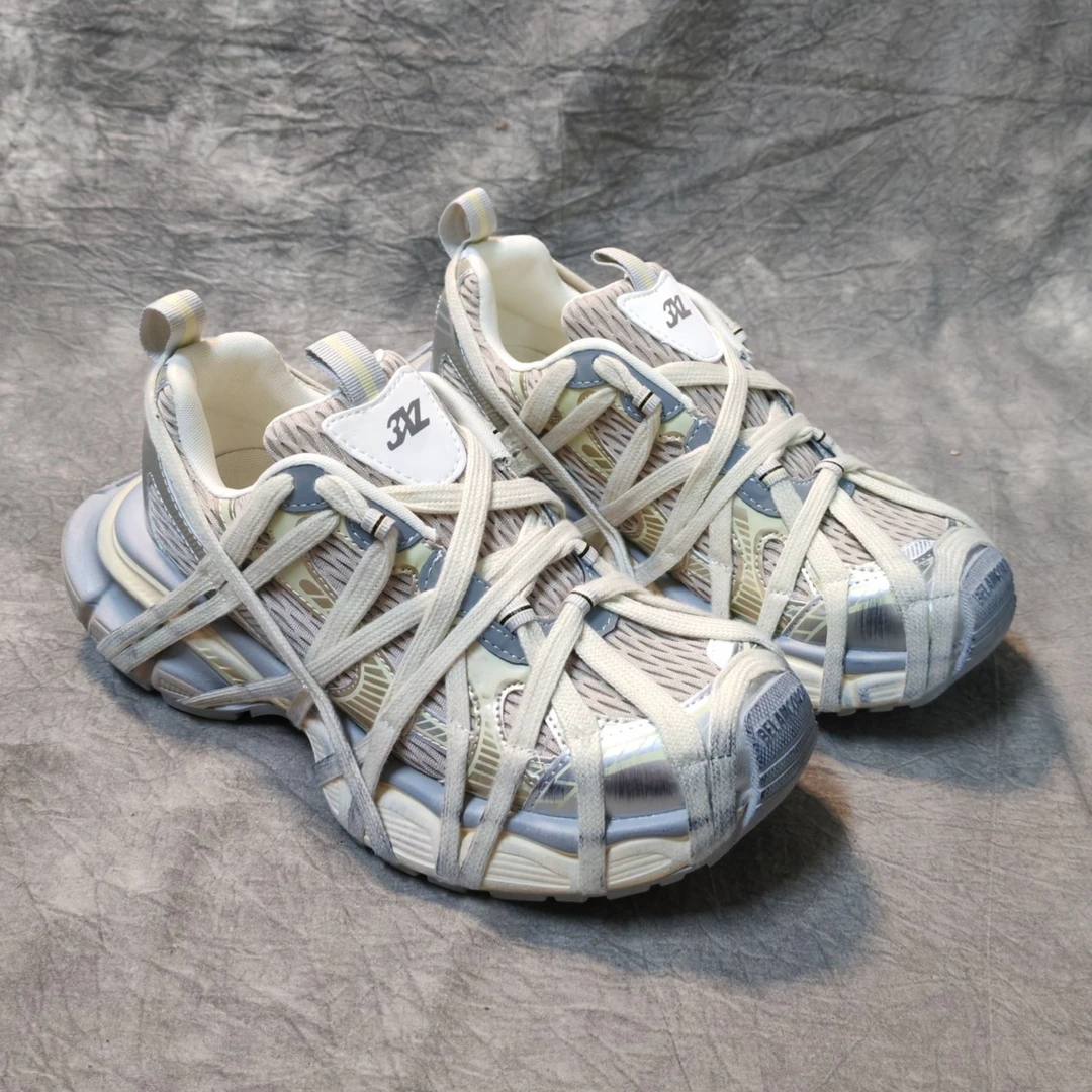 3XL绑带秋款老爹鞋男鞋透气休闲跑步鞋做旧厚底运动情侣增高单鞋.