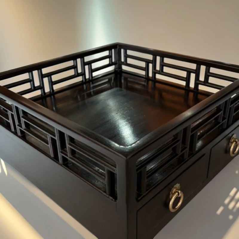 紫光檀千年乌木王世襄款都承盘文盘定制收纳箱桌面送礼收藏中式