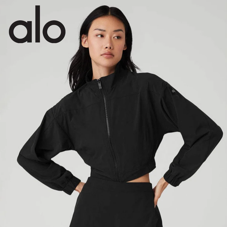 alo秋季薄款运动外套夹克立领宽松健身休闲户外上衣半高领女生