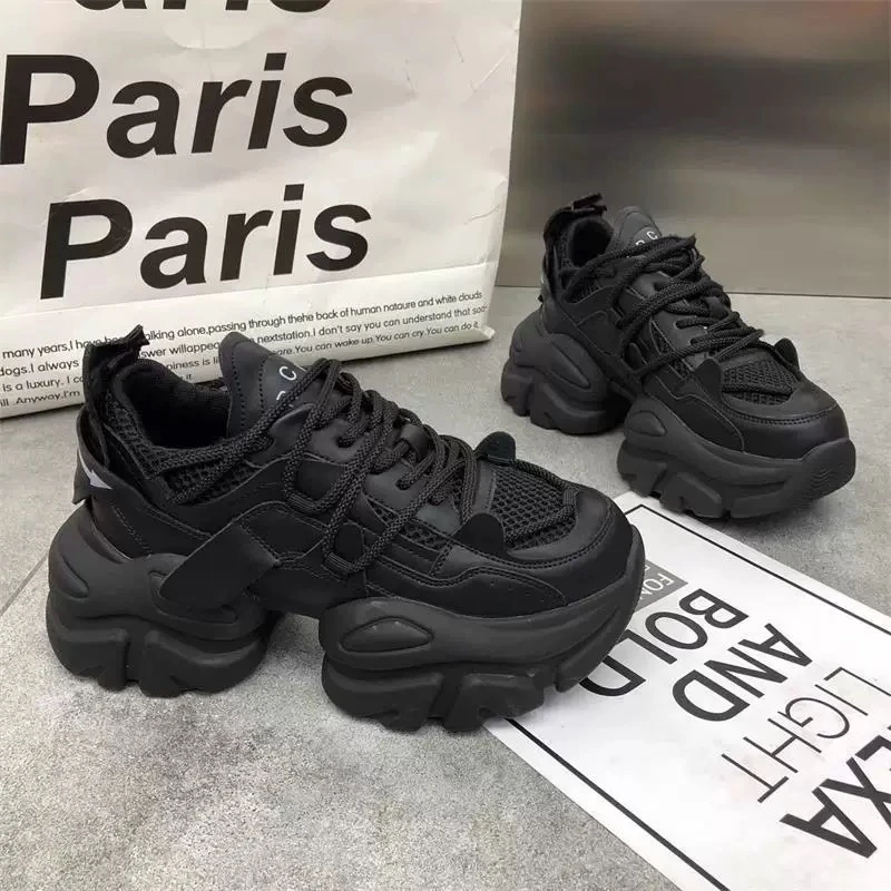 Z2303-老爹鞋女2024年秋季新款厚底网面透气休闲运动女鞋爆款