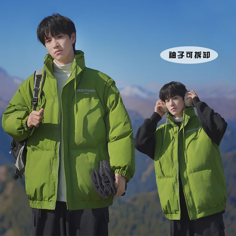 秋冬潮牌原创两穿可拆袖子马甲棉衣小众设计两穿男女同款情侣棉服