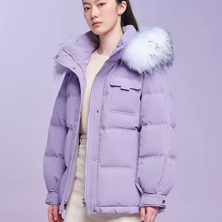 2024加厚男女同款大毛领上衣棉服