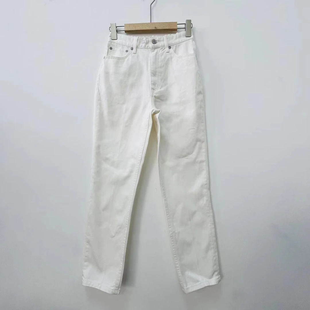 A12女装休闲白色牛仔裤时尚百搭