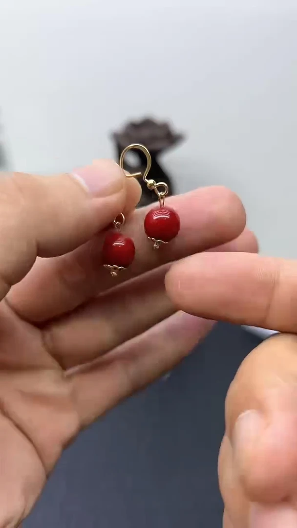 【闪购商品】玛瑙/玉髓耳饰合金E174