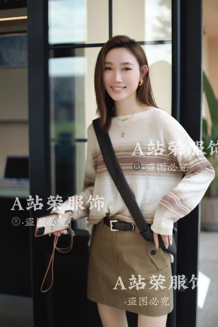 【荣姐精选】和纸纱侧开叉套头衫