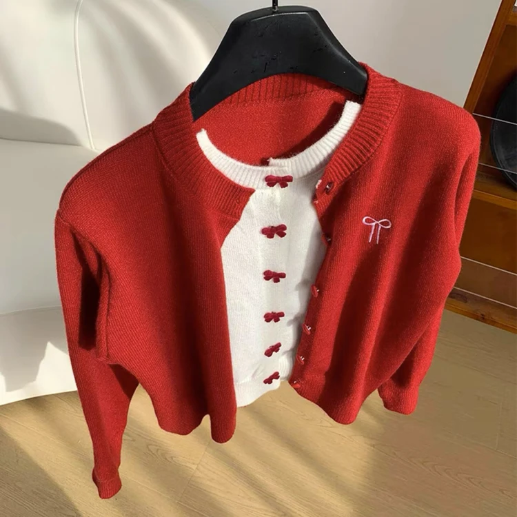 Ambb艾摩贝贝女童2024秋季新品儿童针织开衫外套