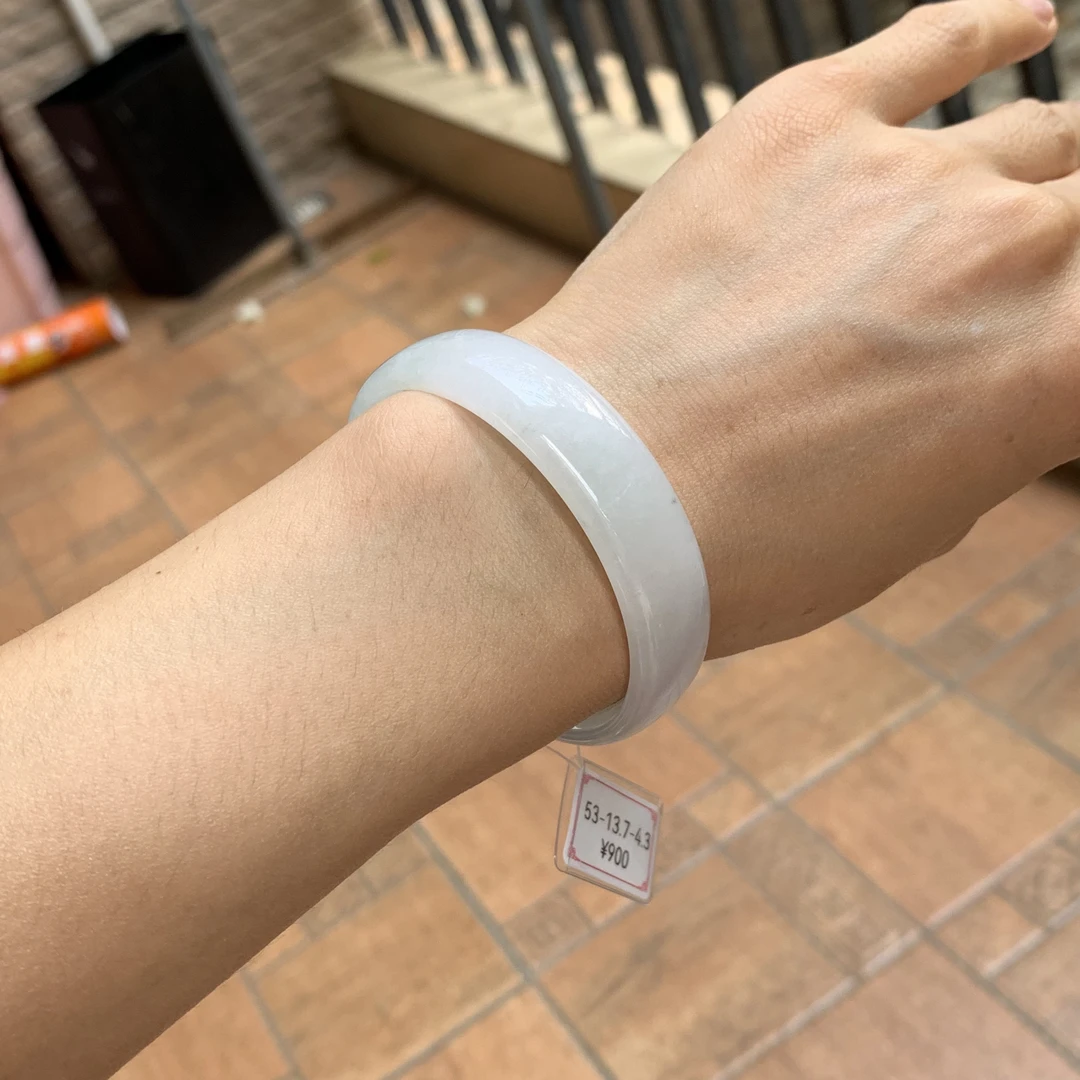 53圈5号天然缅甸翡翠A货公主镯方镯玉镯无裂通透厚装