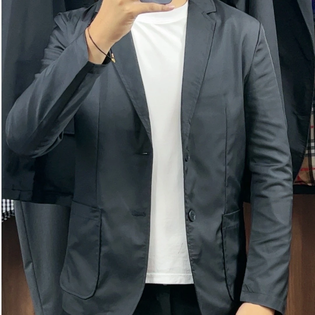 2023男士春季新款潮流百搭简约商务高端轻奢西服上衣外套