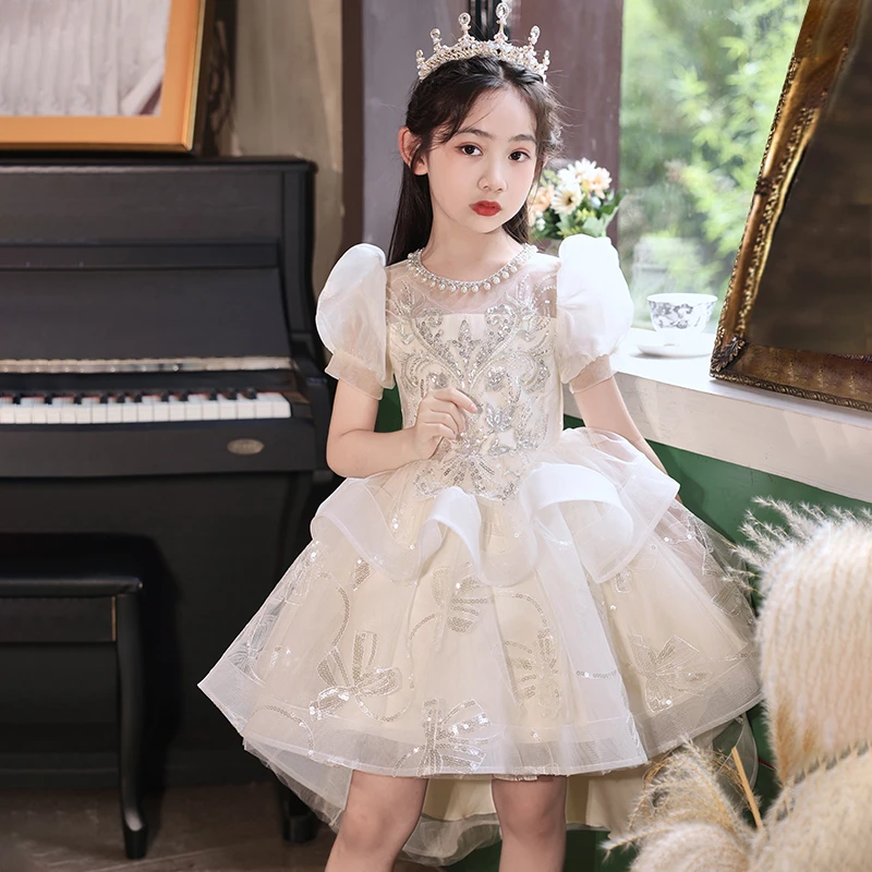 公主裙女童礼服夏季生日公主蓬蓬裙花童婚纱演出服主持人钢琴演奏