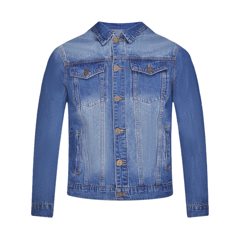 JEDOSS/爵迪斯春秋品牌男装蓝色简约刺绣潮流外套修身夹克005