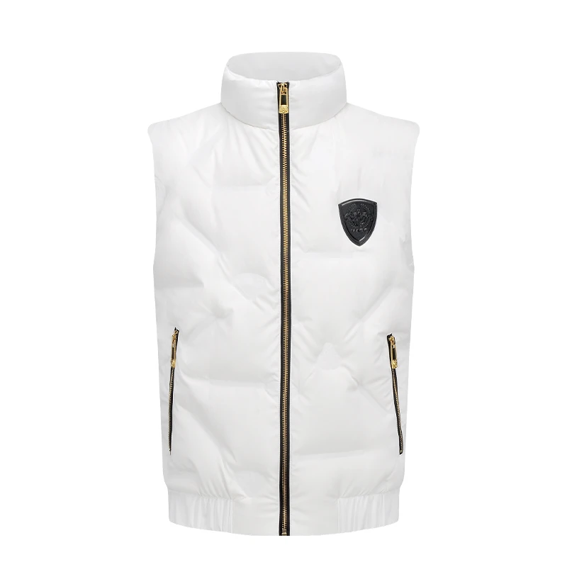 JEDOSS/爵迪斯男装秋冬新款简约LOGO绣标无袖短羽绒马甲ZH807