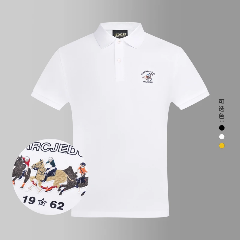 JEDOSS/爵迪斯半袖新款简约欧尚马球刺绣短袖POLO衫AM032