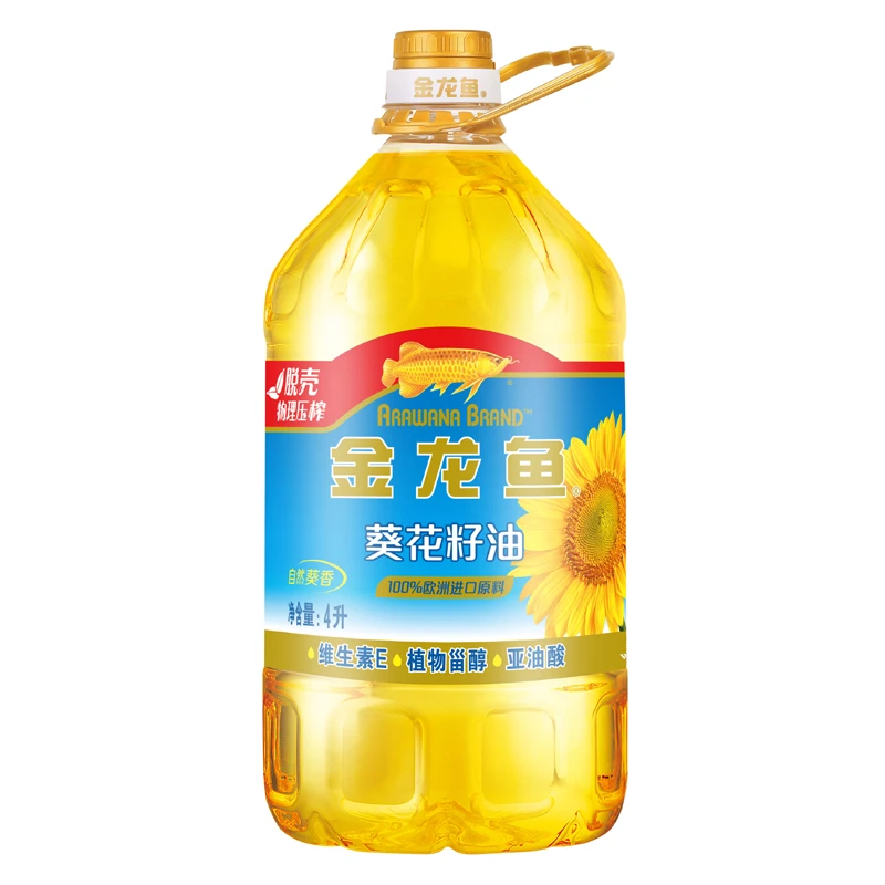 金龙鱼自然葵香葵花籽油4L大桶装 脱壳压榨炒菜食用油植物油烹饪
