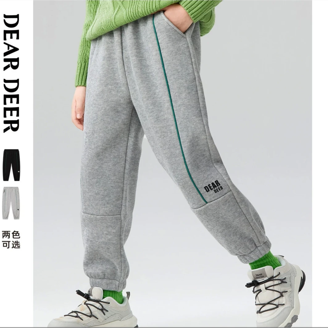 【门店同款】迪迪鹿男大童冬季加绒裤子运动裤卫裤长裤E123411401