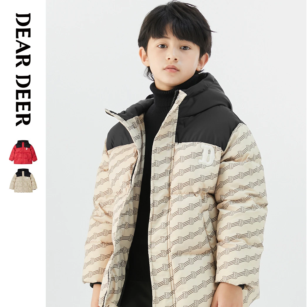 【直播清】迪迪鹿男大童冬季羽绒服加厚保暖连帽羽绒服C123413417
