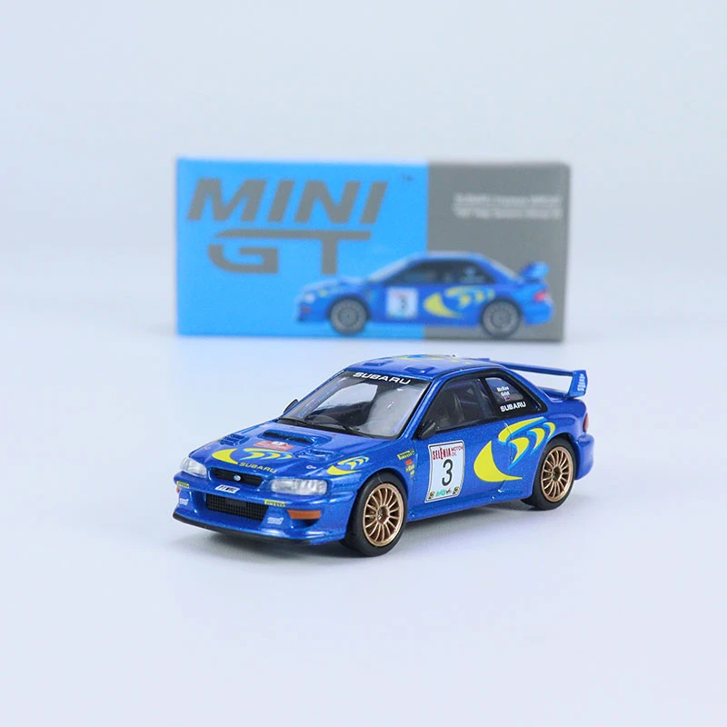 MINI GT车模合金1:64斯巴鲁Impreza翼豹3号WRC仿真汽车模型Winner
