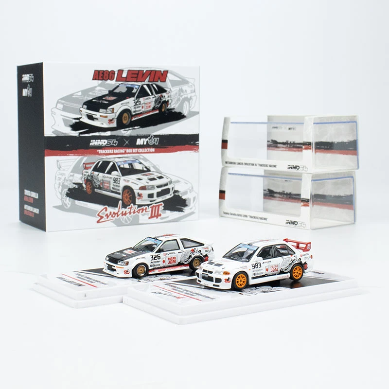 INNO车模 1:64 AE86 三菱 III 马来西亚版 合金汽车模型 双车套