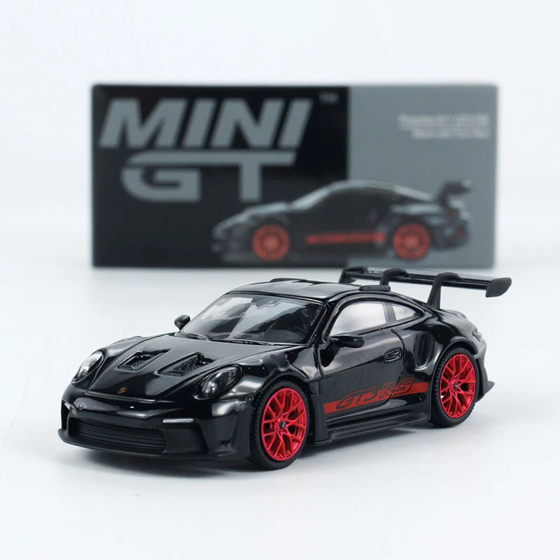 MINIGT车模 1:64 合金 保时捷911（992）GT3 RS小比例汽车模型 黑红