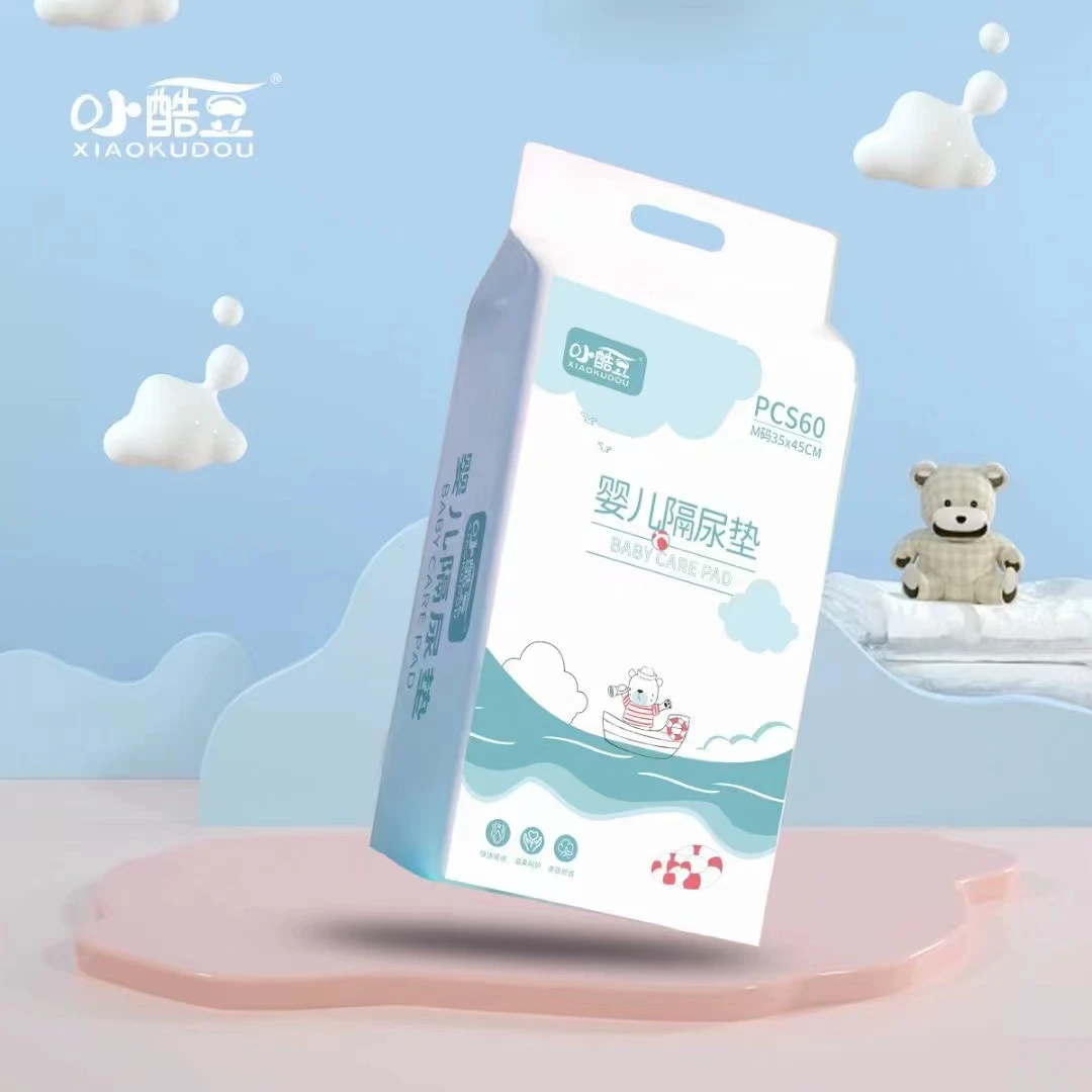 小酷豆婴儿护理垫一次性隔尿垫尿片大尺寸防水透气35×45 60片装