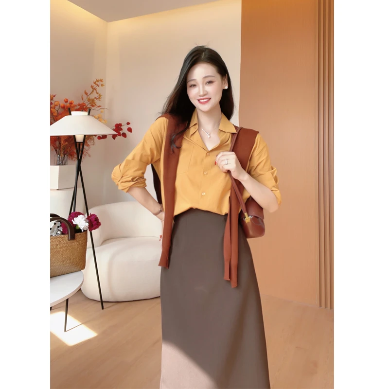 ---【棕咖裙子】韩版