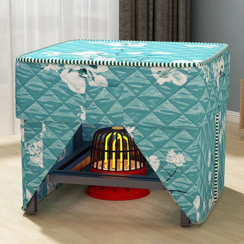 烤火桌子家用折叠烤火架冬季取暖桌餐桌不锈钢可折叠多功能简约