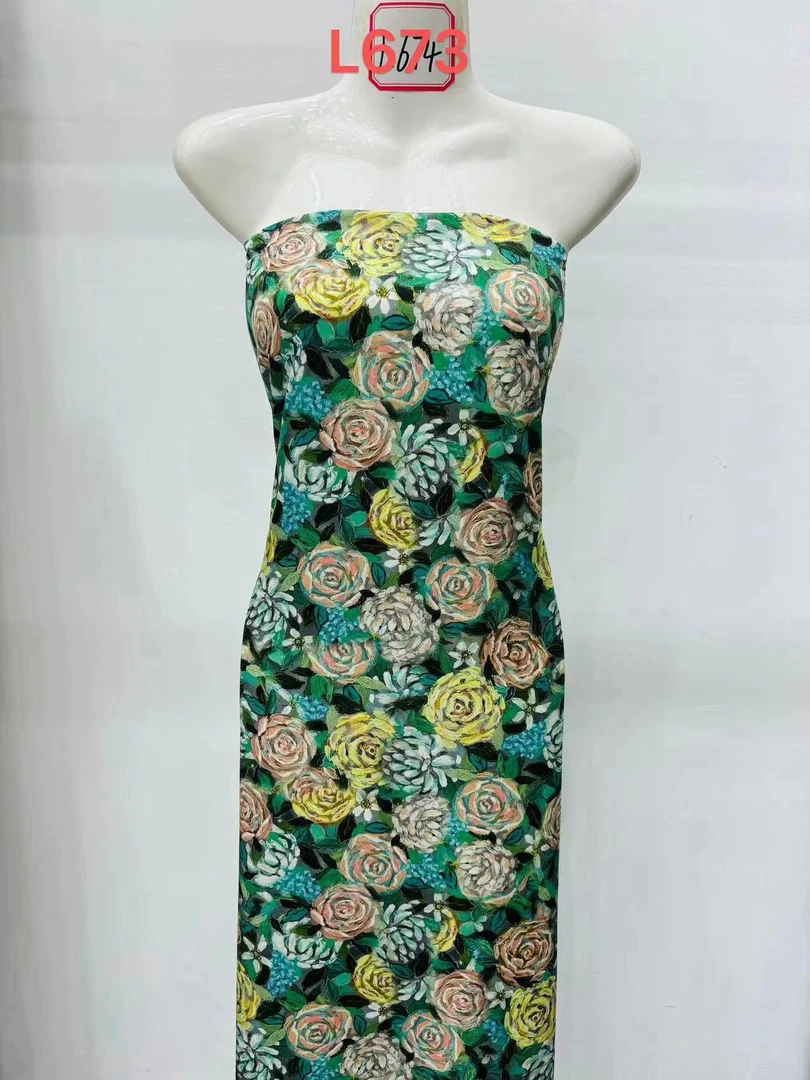 【小石】福利特惠65支绫罗贡缎棉绸布料牡丹（不支持7天无理由退换）