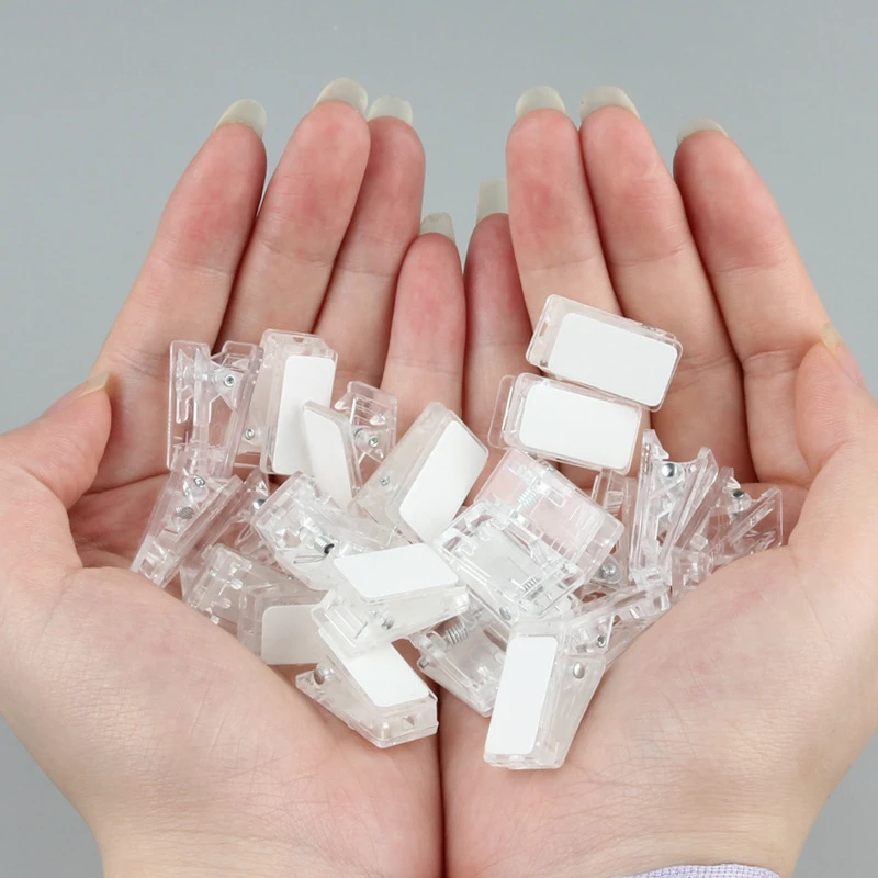 塑料透明PP夹双面带胶 亚克力卡通片片专用【520礼物】