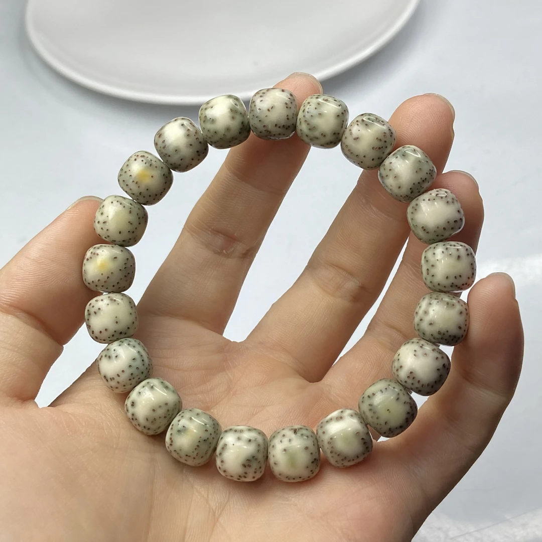 精选手工海南正宗星月菩提手串原生态石玉料11x10大留白（K1105）