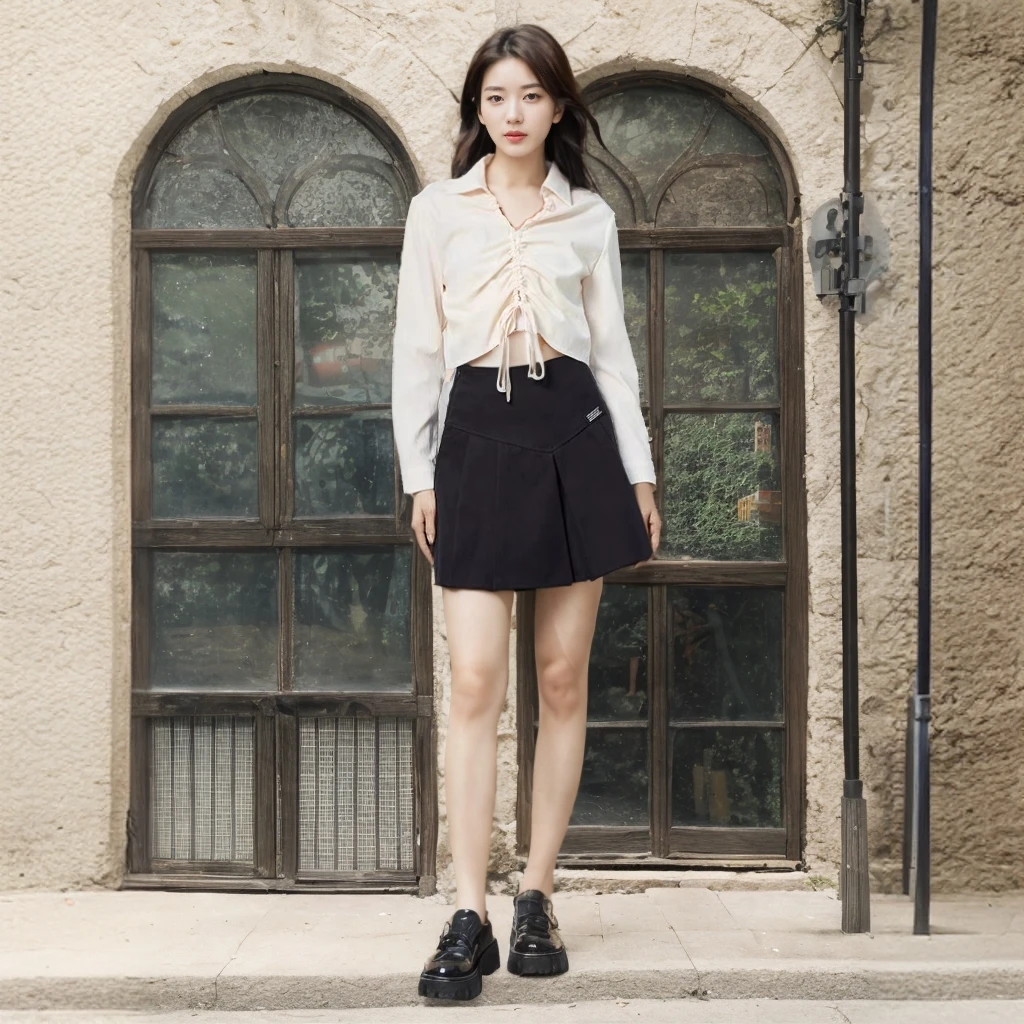 2025春季新款百褶裙女高腰黑色短裙遮胯半身裙a字裙显瘦半身裙