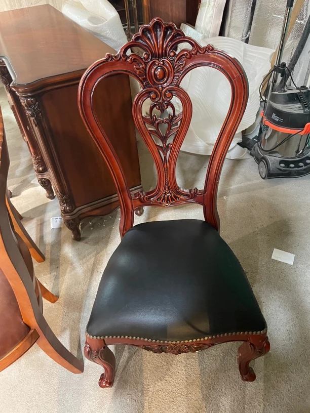 欧式真皮餐椅实木餐椅