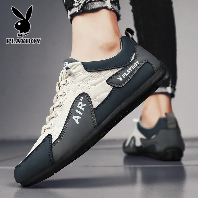 花花公子男鞋2025春季新款潮流舒适百搭薄款黑色工作休闲软底潮鞋