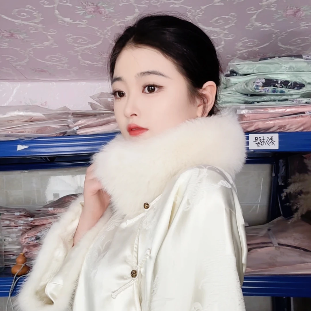 （小狸）一揽芳华新国风冬款围脖加厚保暖百搭冬季气质秋冬洋气显瘦