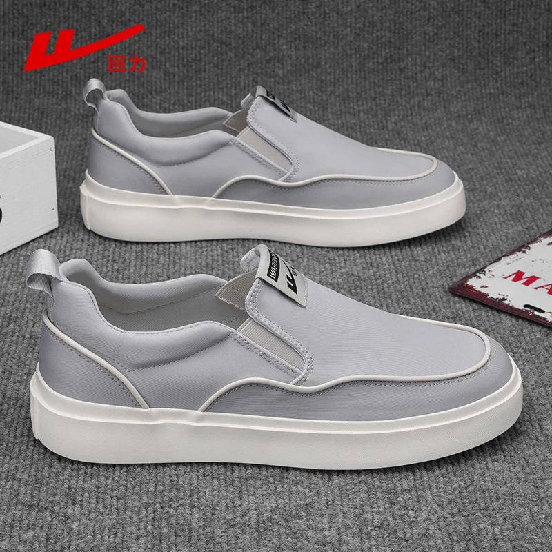 回力男鞋防滑耐磨帆布鞋低帮秋季2025新款爆款一脚蹬通勤休闲鞋男