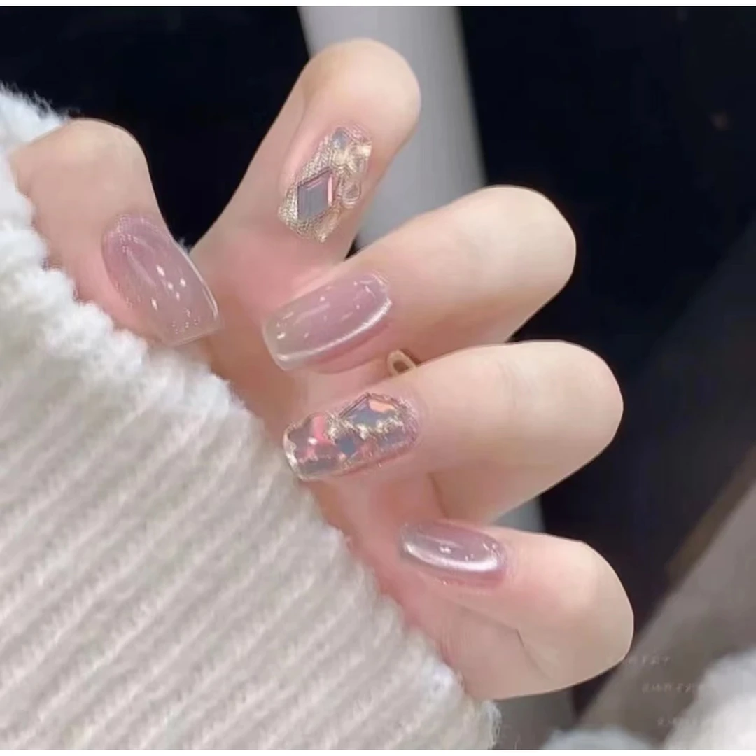 【空气软甲】短款西柚猫眼 手工光疗气质爆款穿戴式美甲贴指甲贴