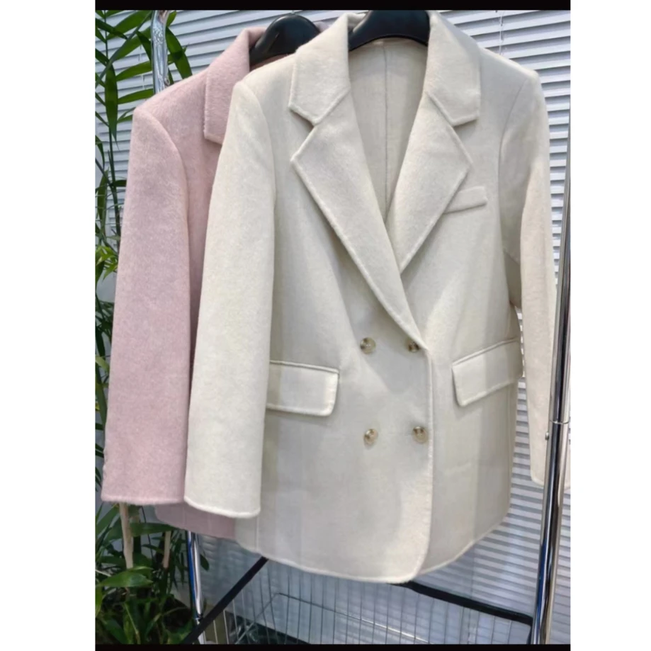 清【MM-9684】高级复古垫肩西服版型双面呢羊毛大衣