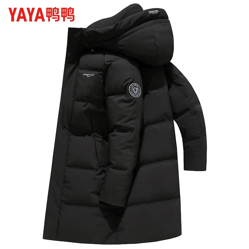 YAYA/鸭鸭羽绒服男中长款冬商务通勤爸爸装中老年外套YE2B719172D