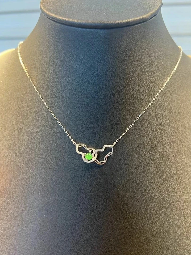 【伊玥珠宝】开播福利天然翡翠A货 老坑双葫芦锁骨链