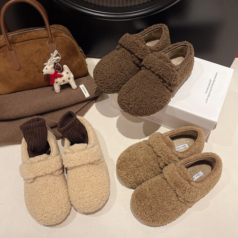 2024网红秋冬新款保暖加厚加绒学生百搭勃肯女鞋韩版魔术贴