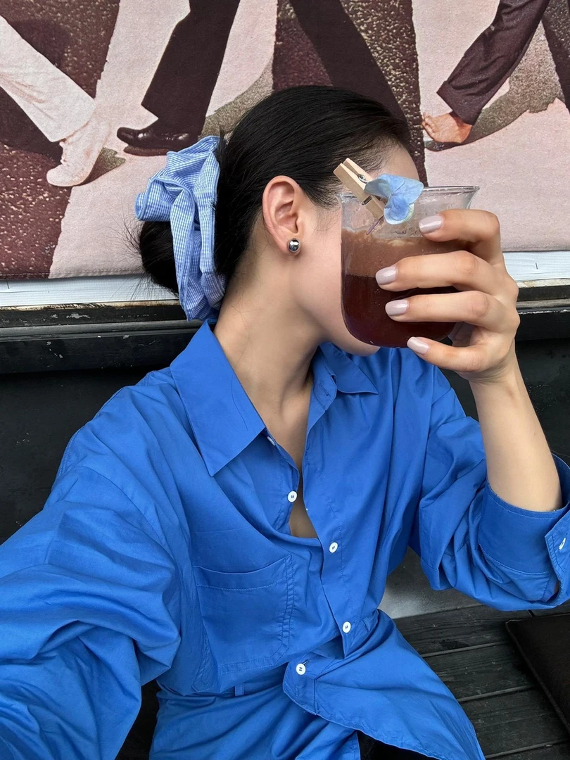 【清】逸语in choose u笑笑家2024秋装韩版宽松百搭长袖衬衫女87581