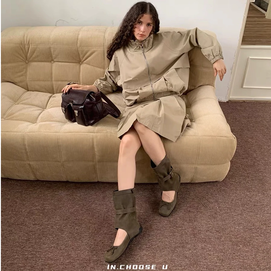 【清】逸语IN choose u笑笑家2024秋季抽绳立领风衣短款外套女85366