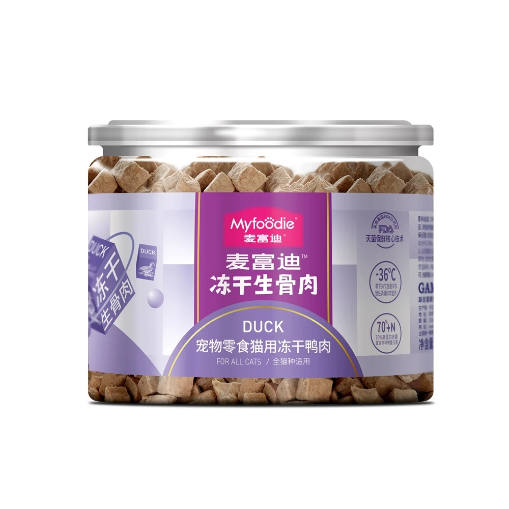 麦富迪宠物零食猫用冻干生骨肉鸭肉50g/罐
