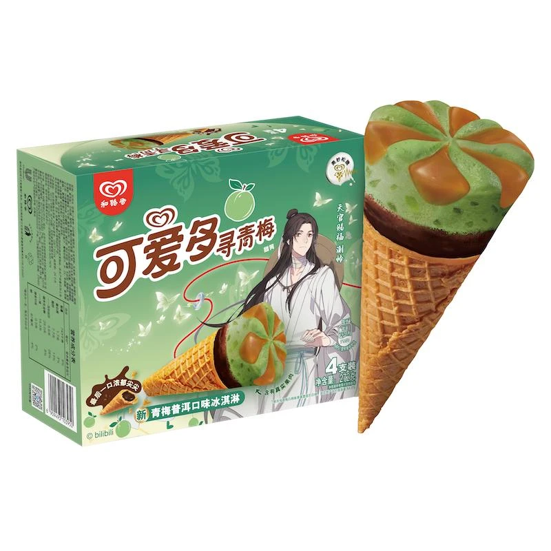 和路雪可爱多青梅普洱口味冰淇淋（68g*4）272g/盒