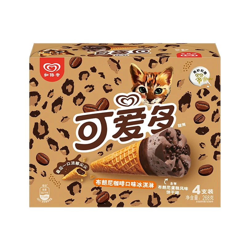 和路雪可爱多布朗尼咖啡口味冰淇淋 67g*4支/盒