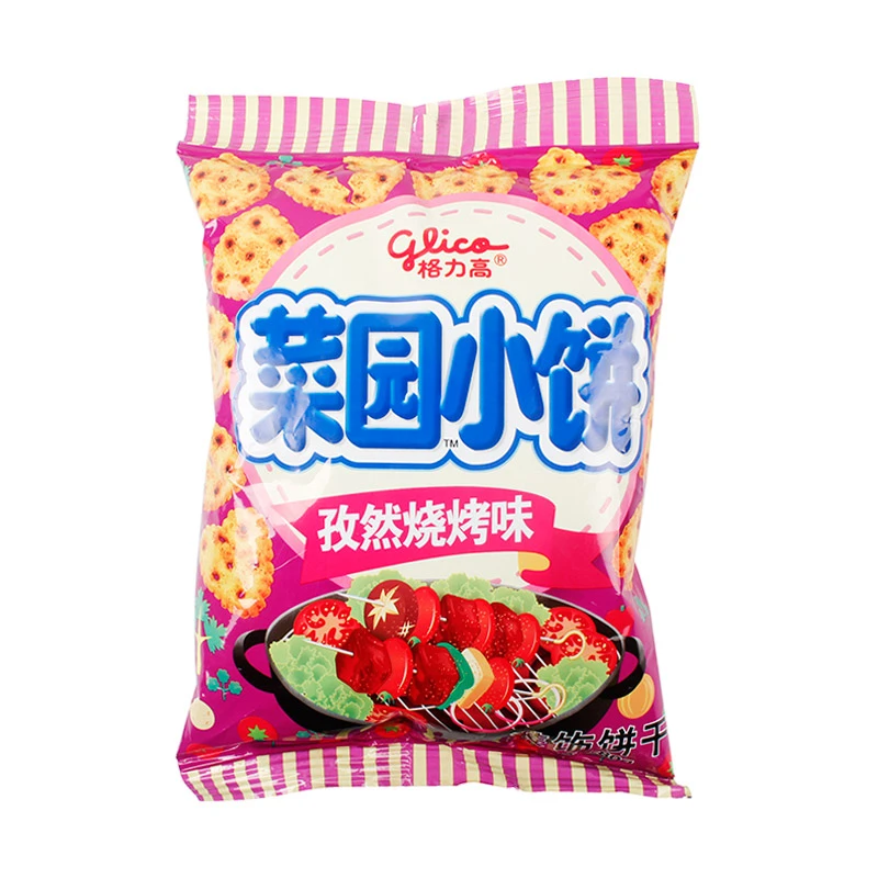 格力高 菜园小饼孜然烧烤味装饰饼干 80g/袋